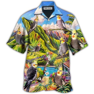 Hawaiian Shirt / Adults / S Parrot Cockatiel Beautiful Landscape - Hawaiian Shirt - Owls Matrix LTD