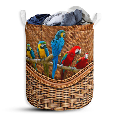 Parrot Rattan Teaxture Style - Laundry Basket - Owls Matrix LTD