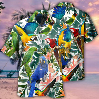 Parrot Tropical Leaf - Hawaiian shirt - Owls Matrix LTD