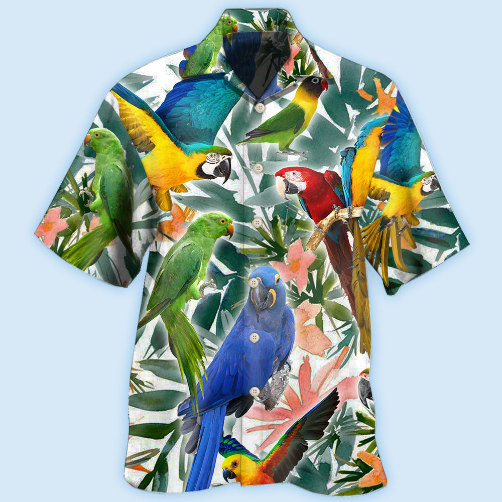 Parrot Tropical Leaf - Hawaiian shirt - Owls Matrix LTD