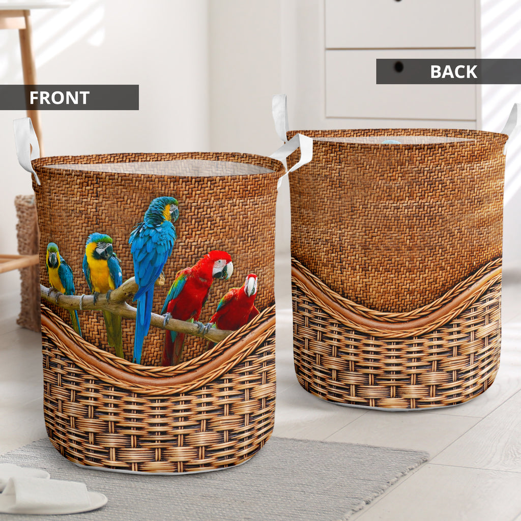 Parrot Rattan Teaxture Style - Laundry Basket - Owls Matrix LTD