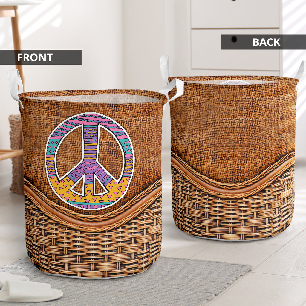 Hippie Love Peaceful Life - Laundry Basket - Owls Matrix LTD