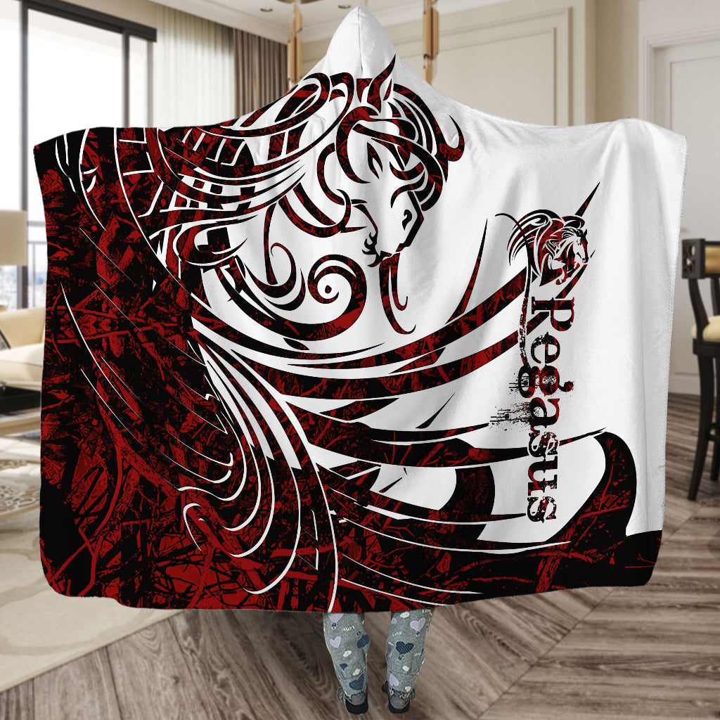 Viking Pegasus Legend Red And White Cool Style - Hoodie Blanket - Owls Matrix LTD