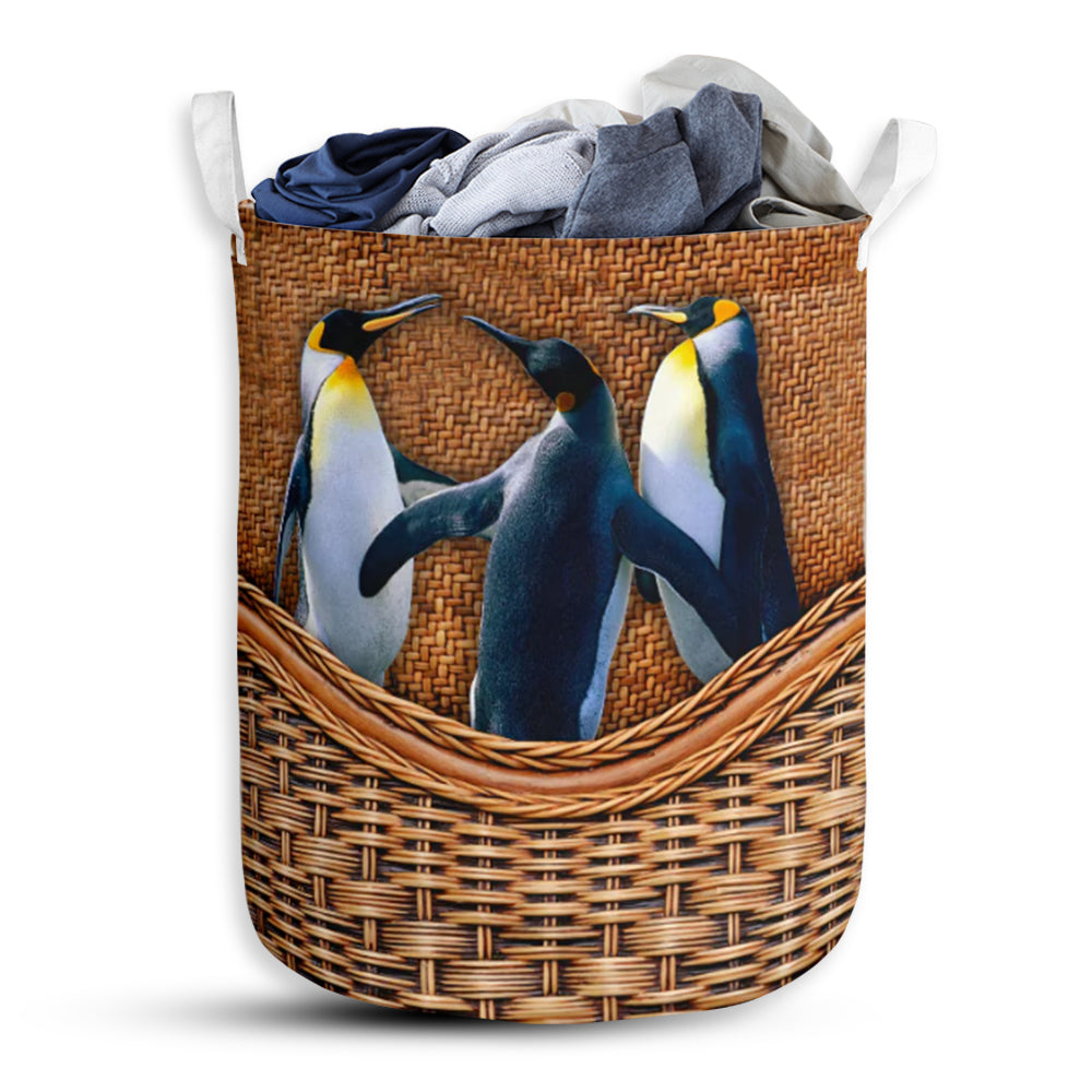 Penguin Love Their Friend - Laundry Basket - Owls Matrix LTD