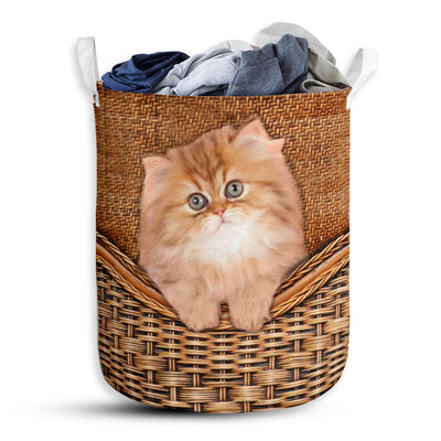 Cat Persian Rattan Teaxture - Laundry Basket - Owls Matrix LTD