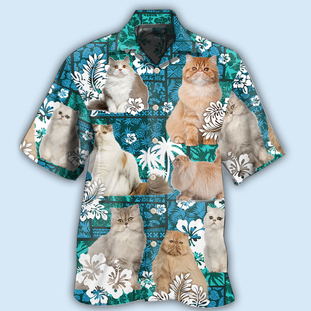 Cat Persian Cat Lover Tropical - Hawaiian Shirt - Owls Matrix LTD