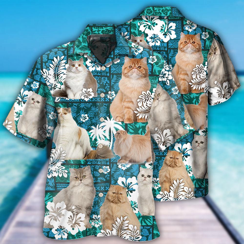 Cat Persian Cat Lover Tropical - Hawaiian Shirt - Owls Matrix LTD
