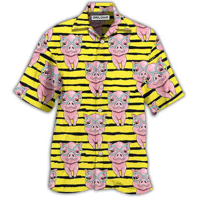 Hawaiian Shirt / Adults / S Pig Cartoon - Hawaiian Shirt - Owls Matrix LTD