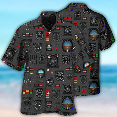 Pilot Watch Airplane Instrument Panel With Black Style - Hawaiian shirt - Owls Matrix LTD