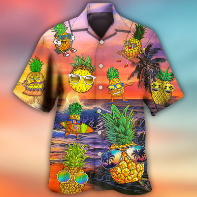 Fruit Pineapple Funny Summer - Hawaiian Shirt - Owls Matrix LTD