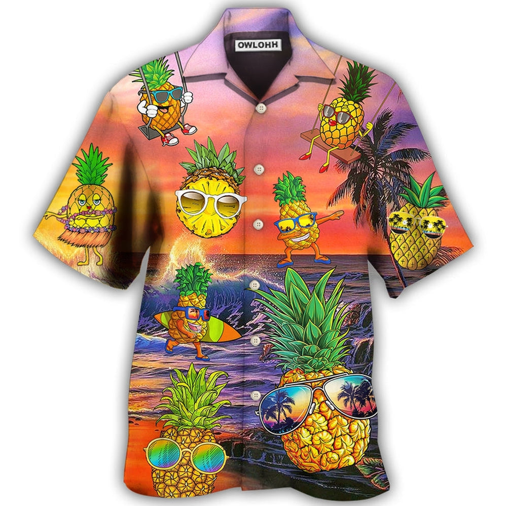Hawaiian Shirt / Adults / S Fruit Pineapple Funny Summer - Hawaiian Shirt - Owls Matrix LTD