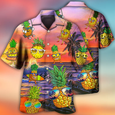 Fruit Pineapple Funny Summer - Hawaiian Shirt - Owls Matrix LTD