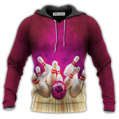 Unisex Hoodie / S Bowling Dark Pink Bowling - Hoodie - Owls Matrix LTD