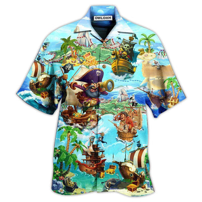 Hawaiian Shirt / Adults / S Pirate It Is Time Of Treasure Hunting - Hawaiian Shirt - Owls Matrix LTD