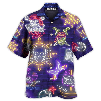 Hawaiian Shirt / Adults / S Pirate Work Like A Captain Party Like A Pirate - Hawaiian Shirt - Owls Matrix LTD