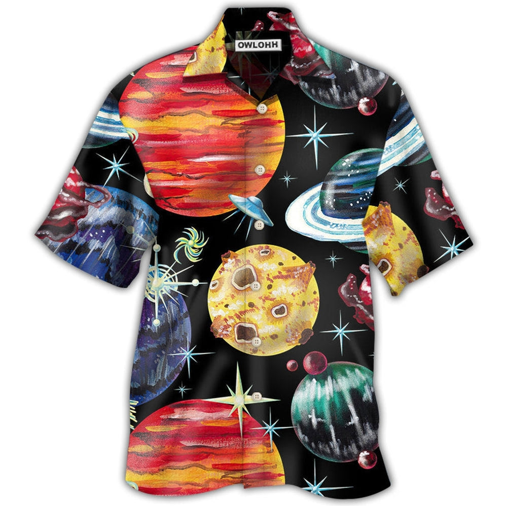 Hawaiian Shirt / Adults / S Planet Black Style - Hawaiian Shirt - Owls Matrix LTD