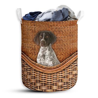 Pointer Dog Rattan Teaxture - Laundry Basket - Owls Matrix LTD