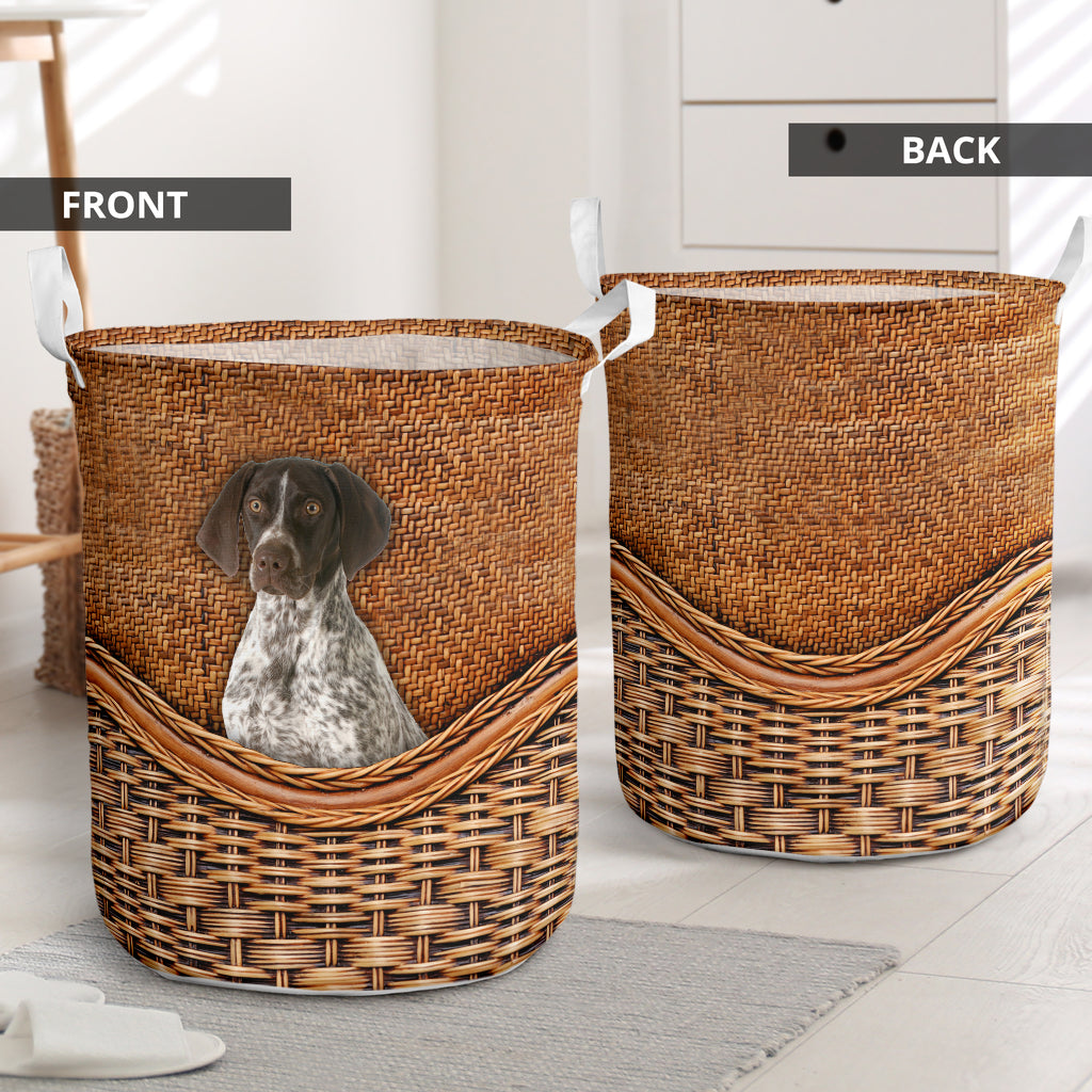 Pointer Dog Rattan Teaxture - Laundry Basket - Owls Matrix LTD