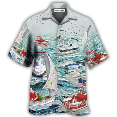 Hawaiian Shirt / Adults / S Pontoon Sailing To Christmas - Hawaiian Shirt - Owls Matrix LTD