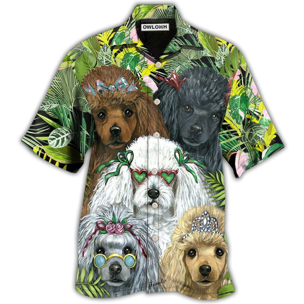Hawaiian Shirt / Adults / S Poodle Dog Green Tropical - Hawaiian Shirt - Owls Matrix LTD
