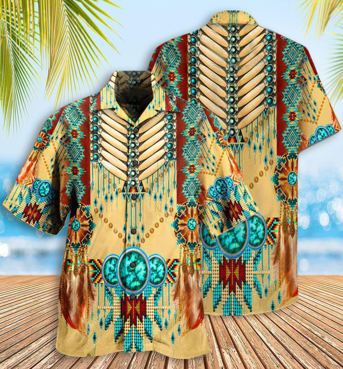 Native American Proud Pattern - Hawaiian Shirt - Owls Matrix LTD