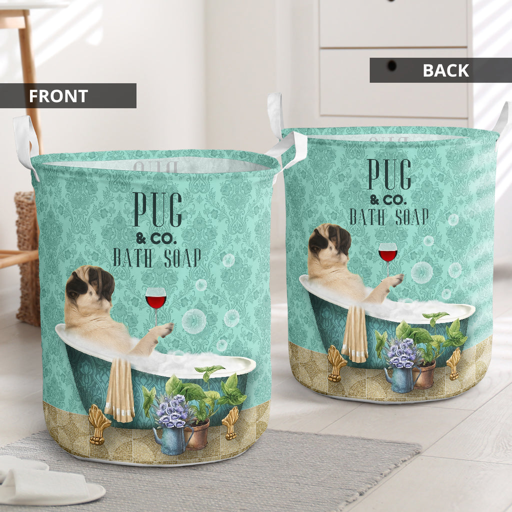 Pug And Bath Soap - Laundry Basket - Owls Matrix LTD
