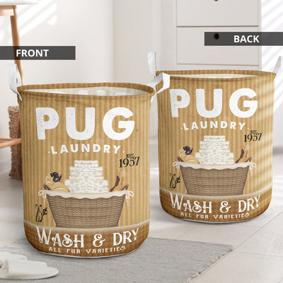 Pug Laundry 1957 - Laundry Basket - Owls Matrix LTD
