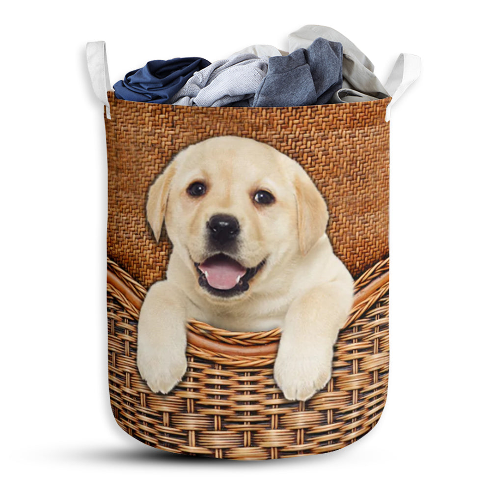 Puppy Dog Rattan Teaxture - Laundry Basket - Owls Matrix LTD