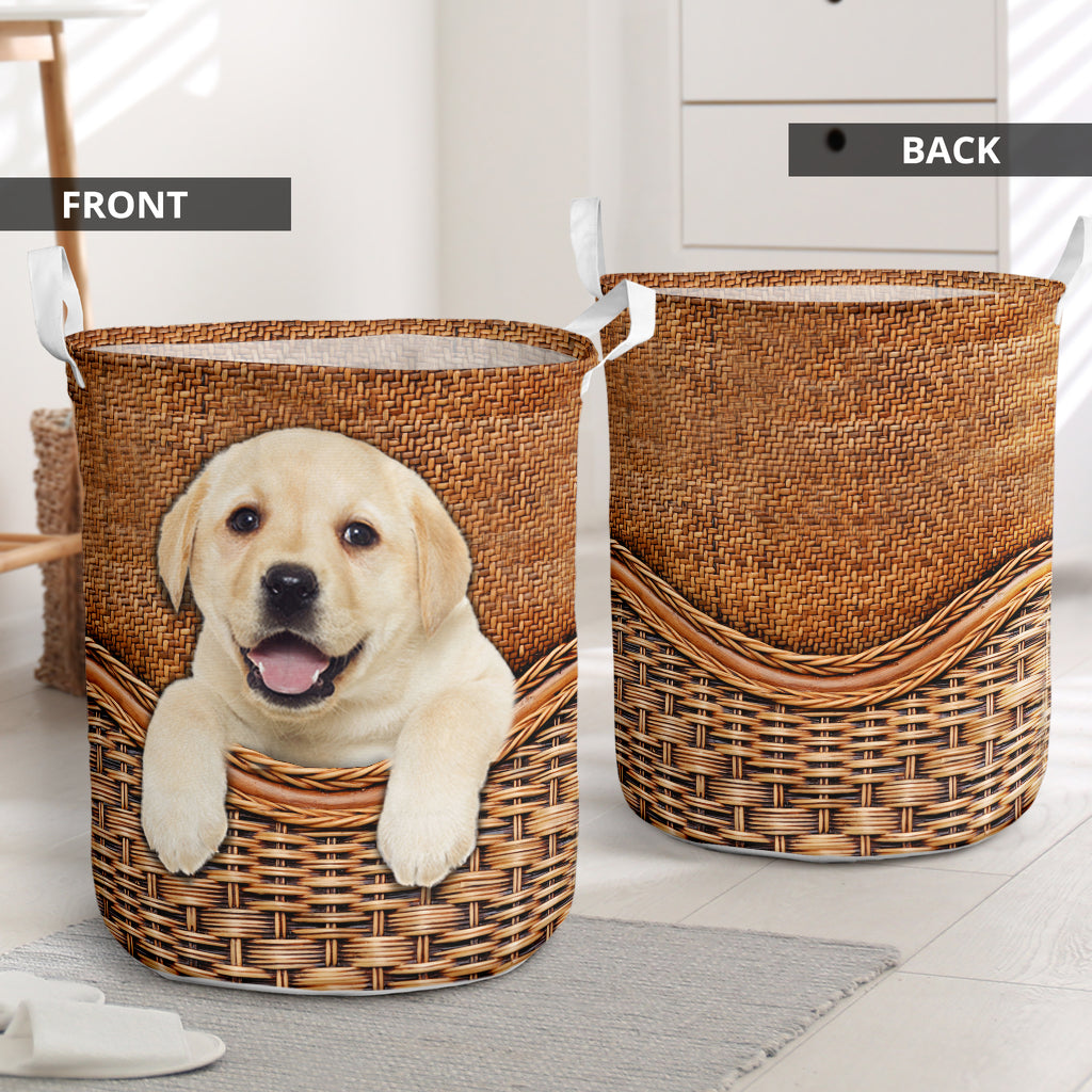 Puppy Dog Rattan Teaxture - Laundry Basket - Owls Matrix LTD