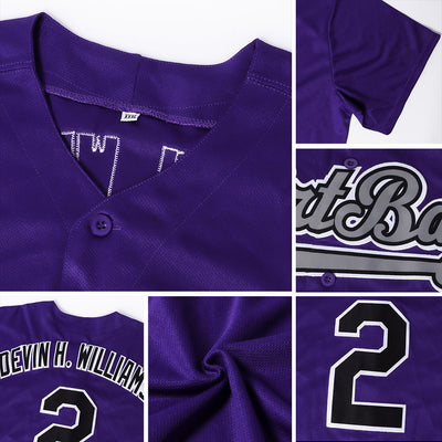 Custom Purple White-Gray Authentic Baseball Jersey - Owls Matrix LTD