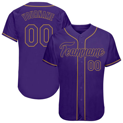Custom Purple Purple-Old Gold Authentic Baseball Jersey - Owls Matrix LTD