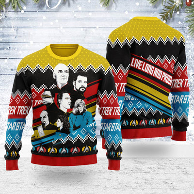 Star Trek Live Long And Prosper Christmas - Sweater - Ugly Christmas Sweater