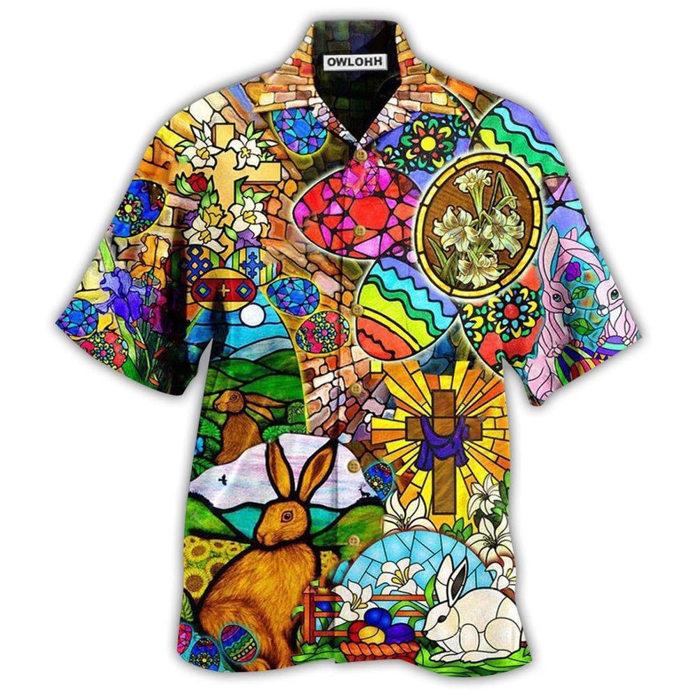 Hawaiian Shirt / Adults / S Easter Rabbit Happy - Hawaiian Shirt - Owls Matrix LTD