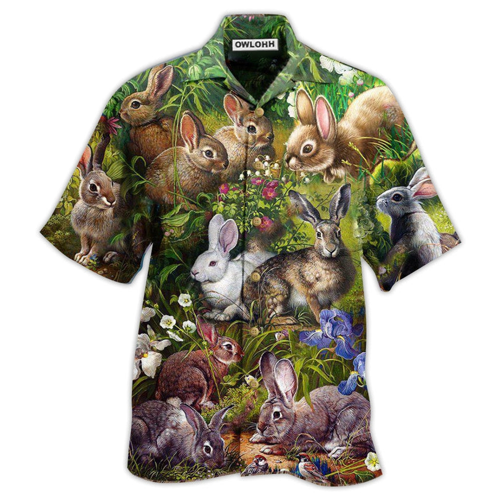 Hawaiian Shirt / Adults / S Rabbit Garden - Hawaiian Shirt - Owls Matrix LTD