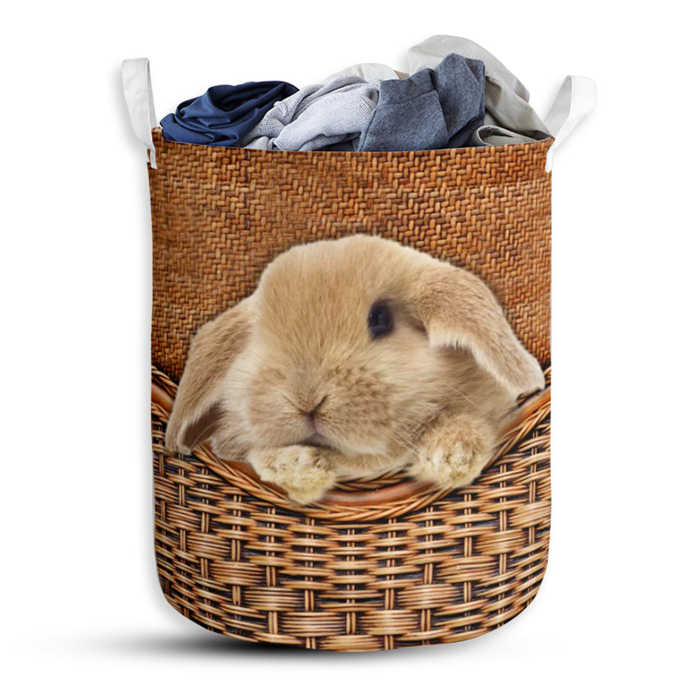 Rabbit Rattan Teaxture - Laundry Basket - Owls Matrix LTD