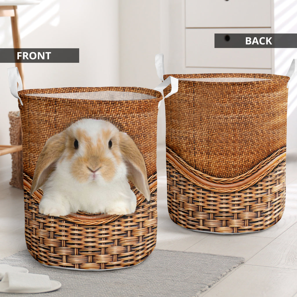 Rabbit Rattan Teaxture So Cute - Laundry Basket - Owls Matrix LTD