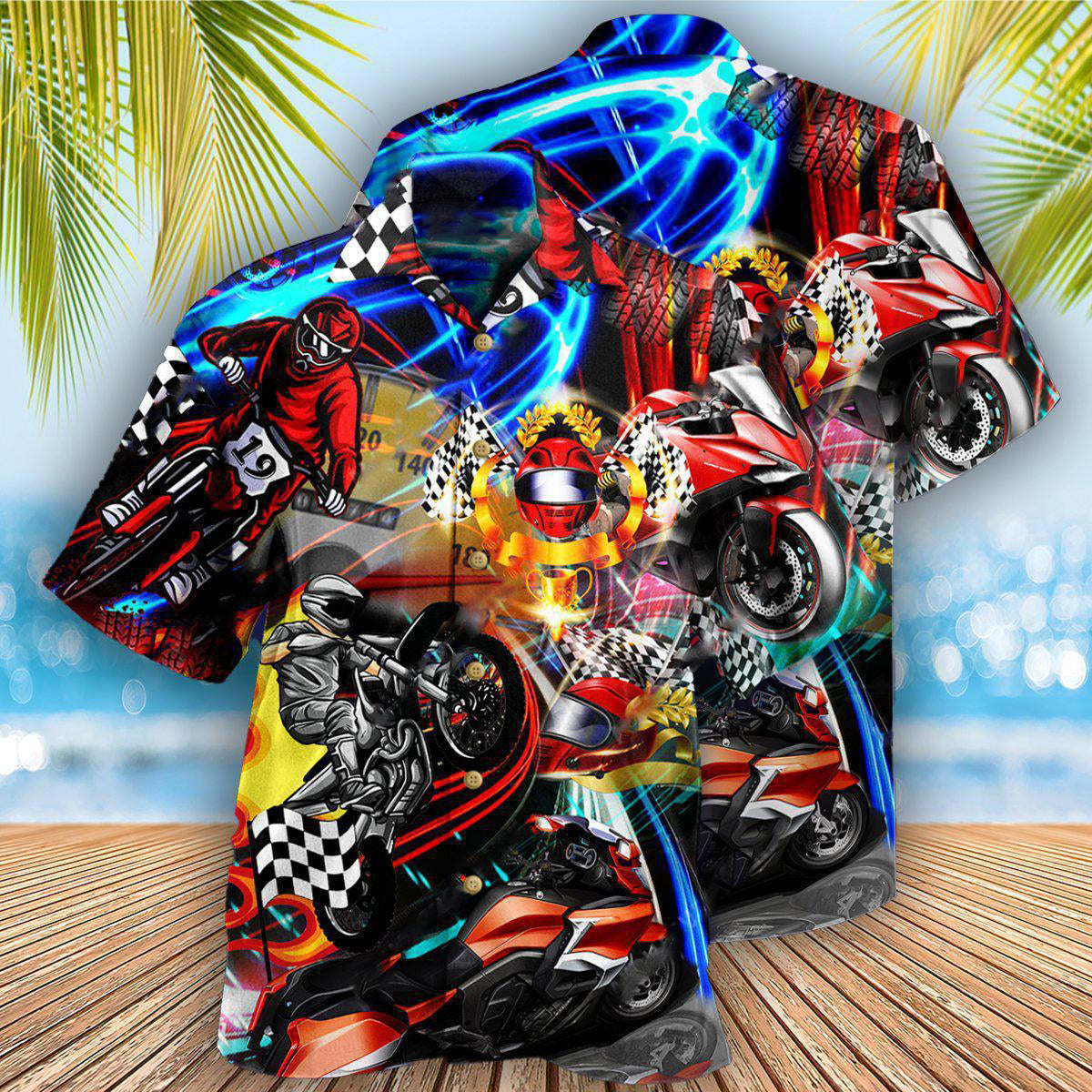 Motorcycle Race The Rain Ride The Wind - Hawaiian Shirt - Owls Matrix LTD