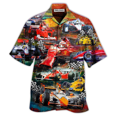 Hawaiian Shirt / Adults / S Car Racing Life Is Better At The Race - Hawaiian Shirt - Owls Matrix LTD