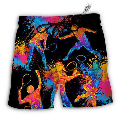 Beach Short / Adults / S Racquetball Color Art - Beach Short - Owls Matrix LTD