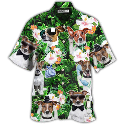 Hawaiian Shirt / Adults / S Rat Terrier Green Tropical Dog Lover - Hawaiian Shirt - Owls Matrix LTD