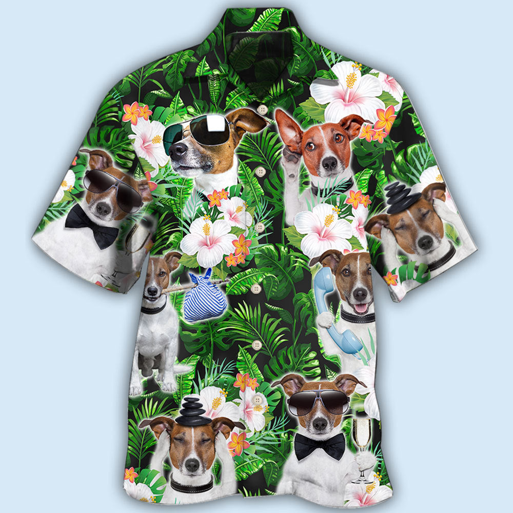 Rat Terrier Green Tropical Dog Lover - Hawaiian Shirt - Owls Matrix LTD
