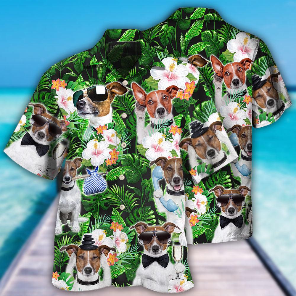Rat Terrier Green Tropical Dog Lover - Hawaiian Shirt - Owls Matrix LTD