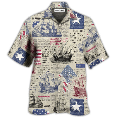 Hawaiian Shirt / Adults / S Sailing US Flag Independence Day - Hawaiian Shirt - Owls Matrix LTD