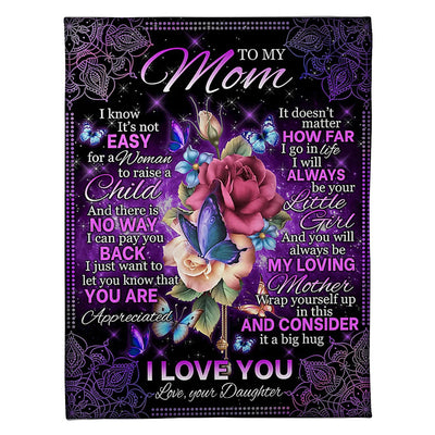 50" x 60" Rose I Loved You My Whole Life Mother - Flannel Blanket - Owls Matrix LTD