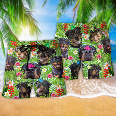 Rottweiler Happy Summer With Dogs - Beach Short - Owls Matrix LTD