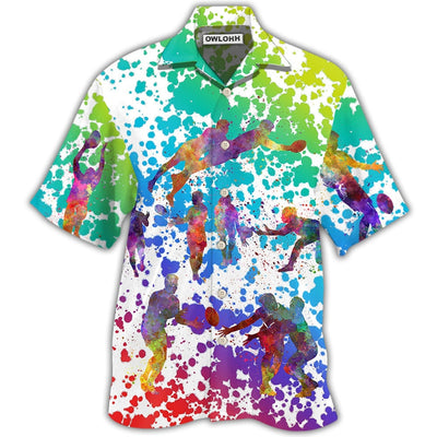 Hawaiian Shirt / Adults / S Rugby Colorful Painting - Hawaiian Shirt - Owls Matrix LTD