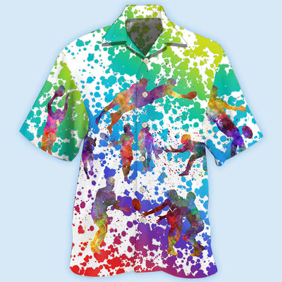 Rugby Colorful Painting - Hawaiian Shirt - Owls Matrix LTD