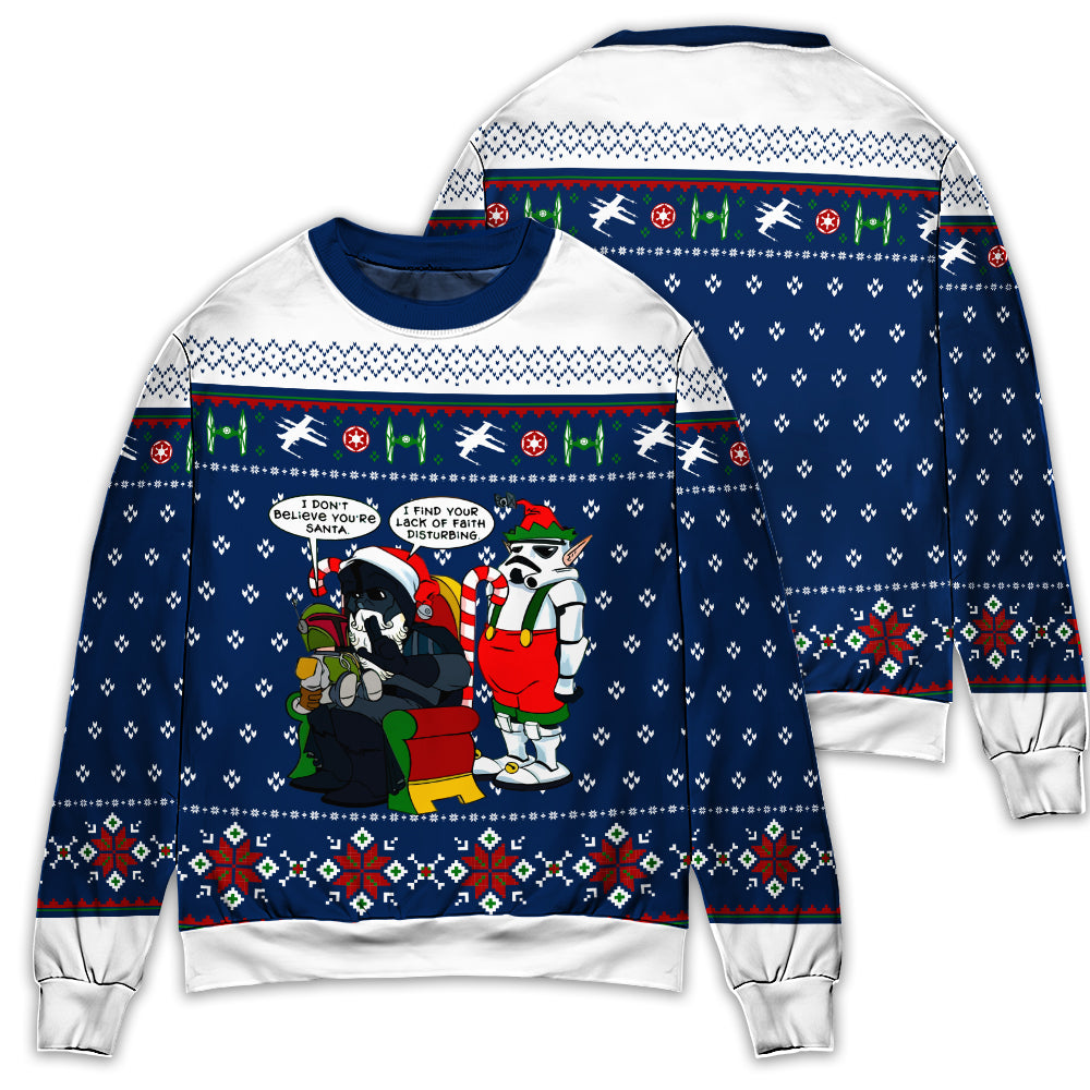 Christmas Star Wars Darth Vader I Find Your Lack of Faith Disturbing - Sweater - Ugly Christmas Sweaters