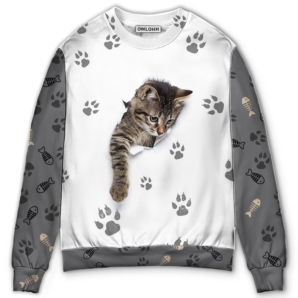 Sweater / S Cat Little Baby In My Soul - Sweater - Ugly Christmas Sweaters - Owls Matrix LTD