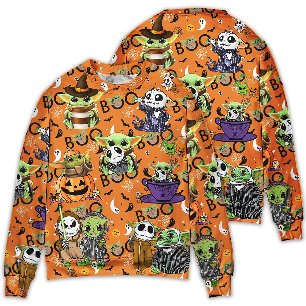 Halloween Star Wars Baby Yoda Jack Skellington - Sweater